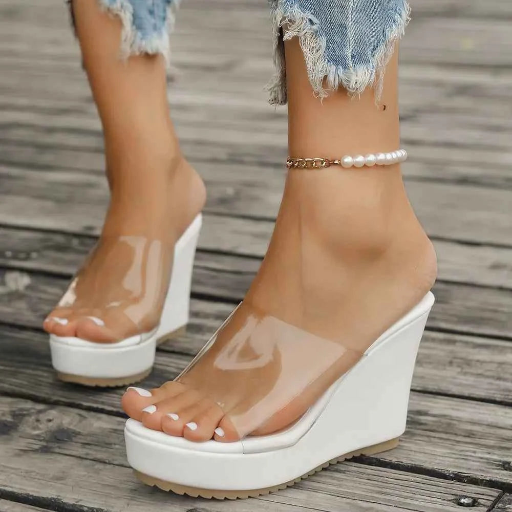 Open Toe Wedge Sandals White 9338fa00-c070-469d-b4c6-be9dbf32c6c0-Max