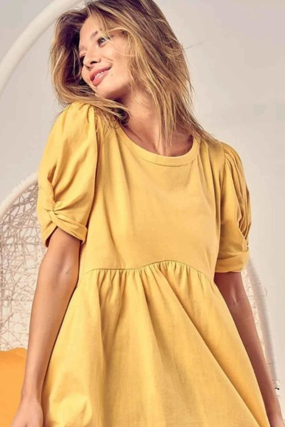 BiBi Cotton Span Knit with Puff Sleeve Baby Doll Top 935b49fa-3f8e-433a-8828-bfdf415b8842-Max-Origin