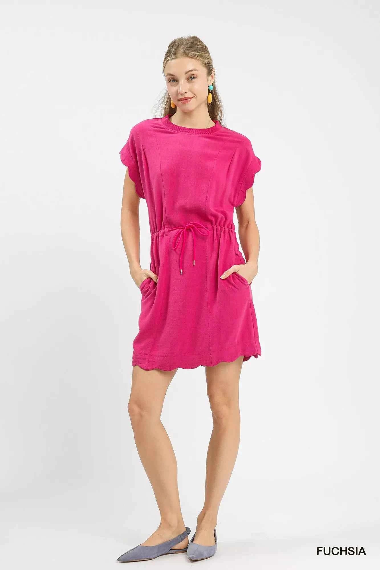 Umgee Linen Blend Scallop Hem Mini Dress 936a76a2-16d6-4166-b59d-655baa3107cf-Max-Origin