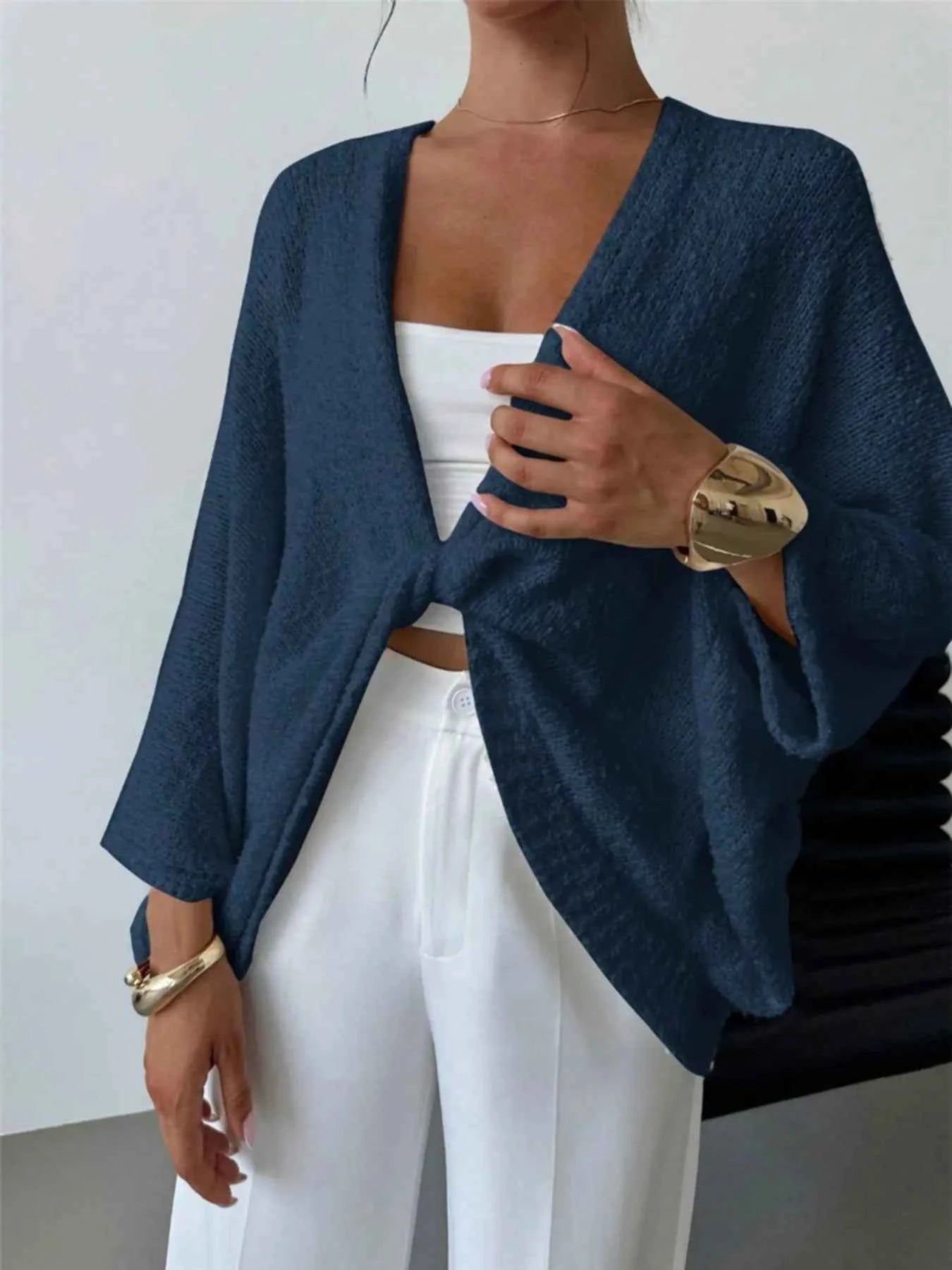 Twist-Front Textured Knit Cardigan 936cb08ebc5e42359683368b4471741d-Max-Origin