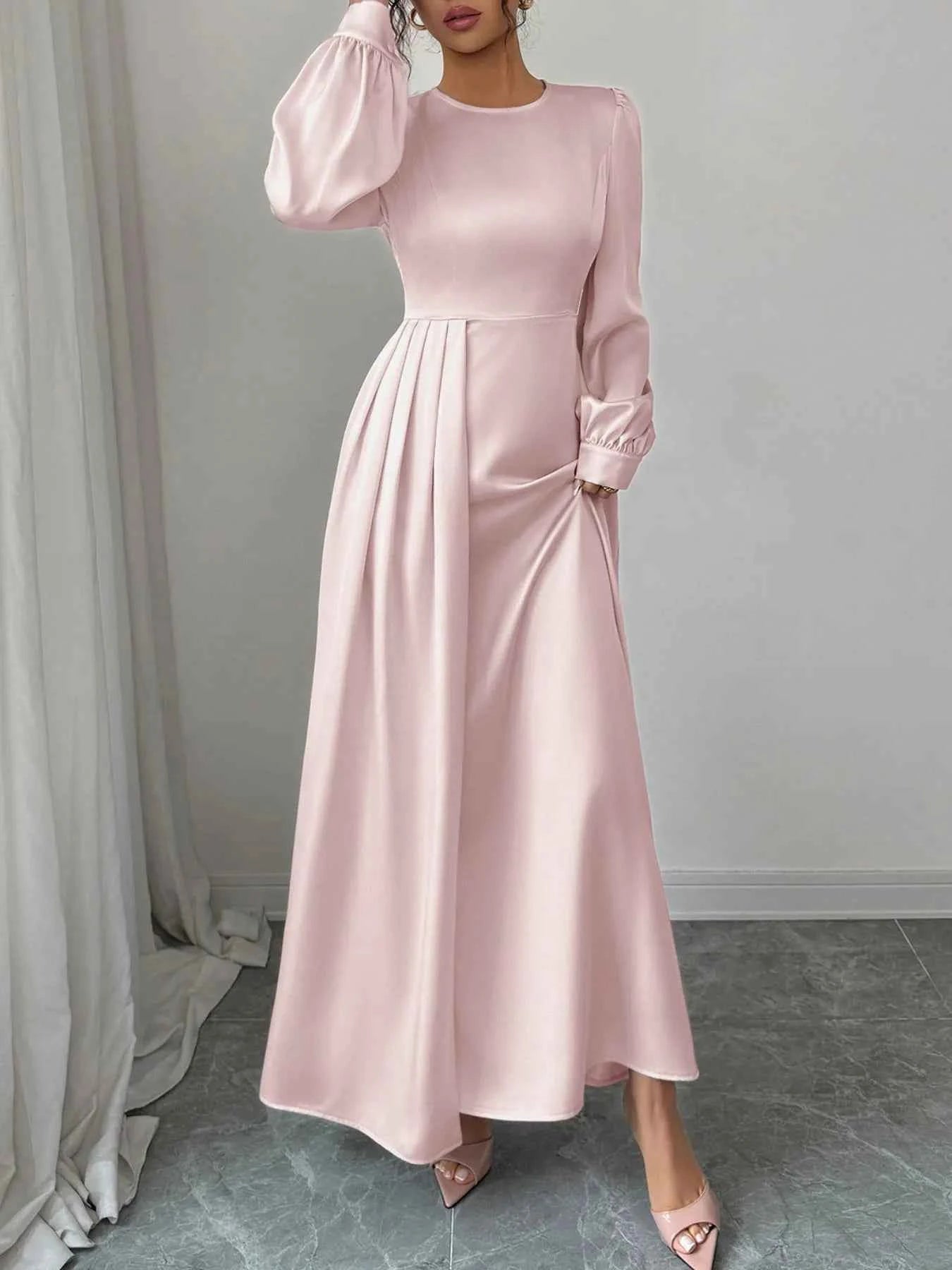 Satin Long Sleeve Maxi Dress 937210ae-cd26-4222-92e9-62b91ee7b8e7-Max-Origin