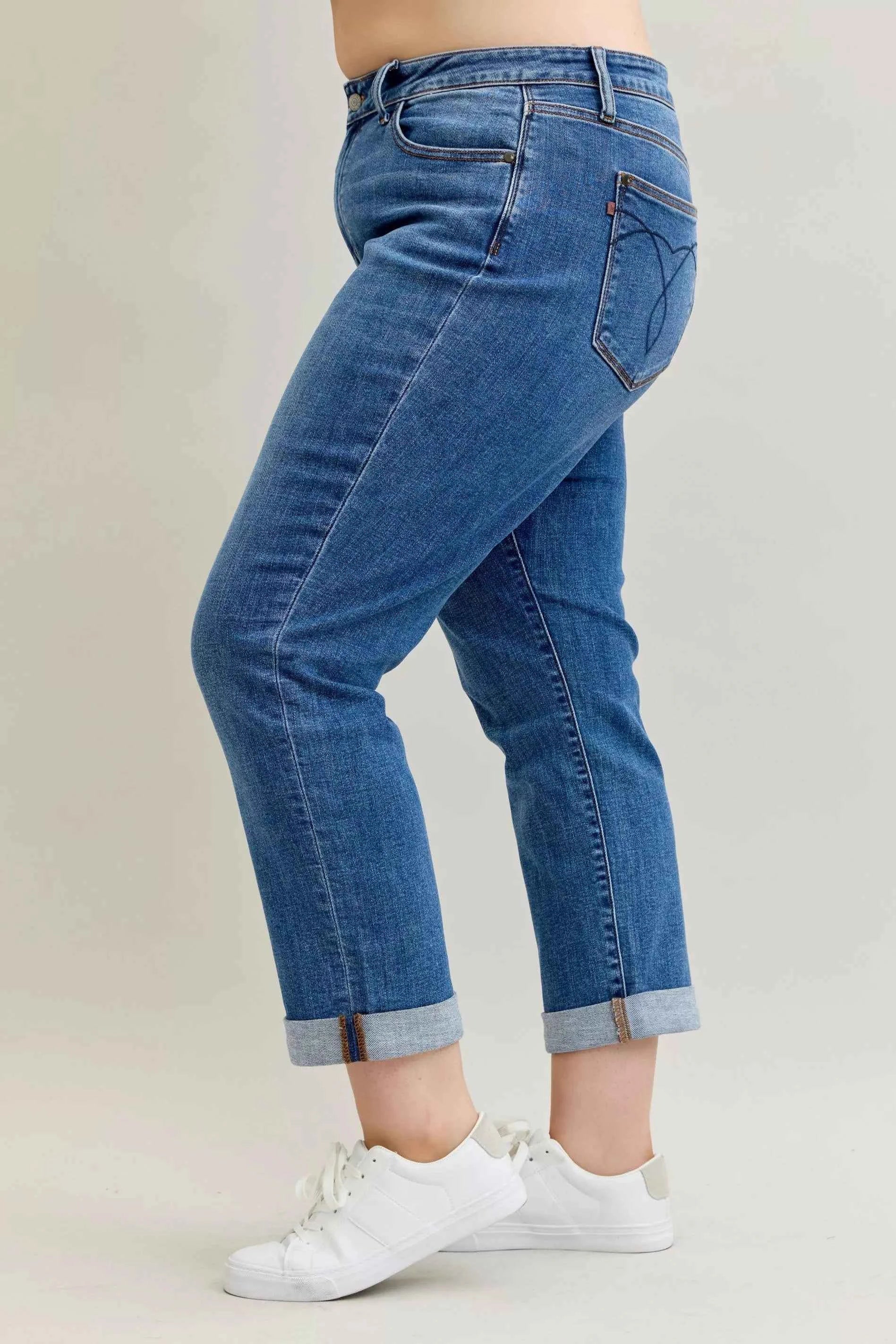Judy Blue Full Size Mid Rise BF Classic Cuffed Jeans Plus Size 93a8b1a1-781d-4942-995e-1bbabe02367c-Max-Origin