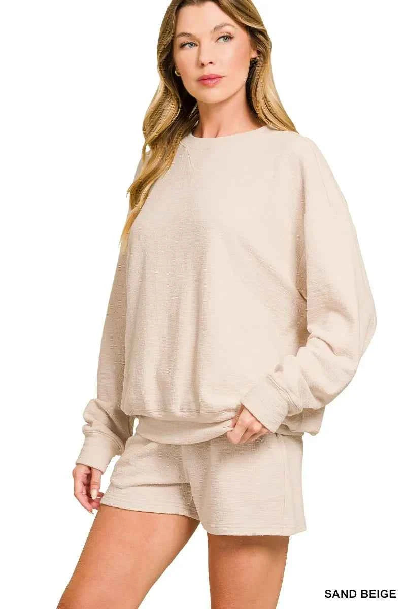 Zenana Slub Long Sleeve Top and Shorts Set SAND BEIGE 93f22e2f2f6342afbf5dc9b582448af5-Max-Origin