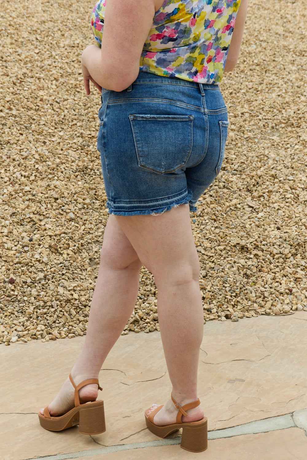 RISEN Maya Full Size Mid Rise Asymmetrical Shorts 94156bd5a011452f863d0ac9b93b9c0c-Max