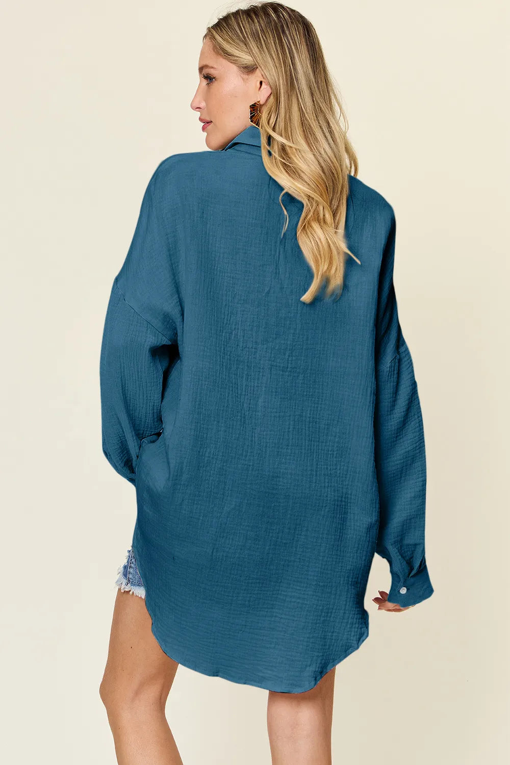 Double Take Full Size Pocketed Texture Button Up Shirt 941c5fb7-733a-4b0d-aa1f-5797cd5d0d8b-Max