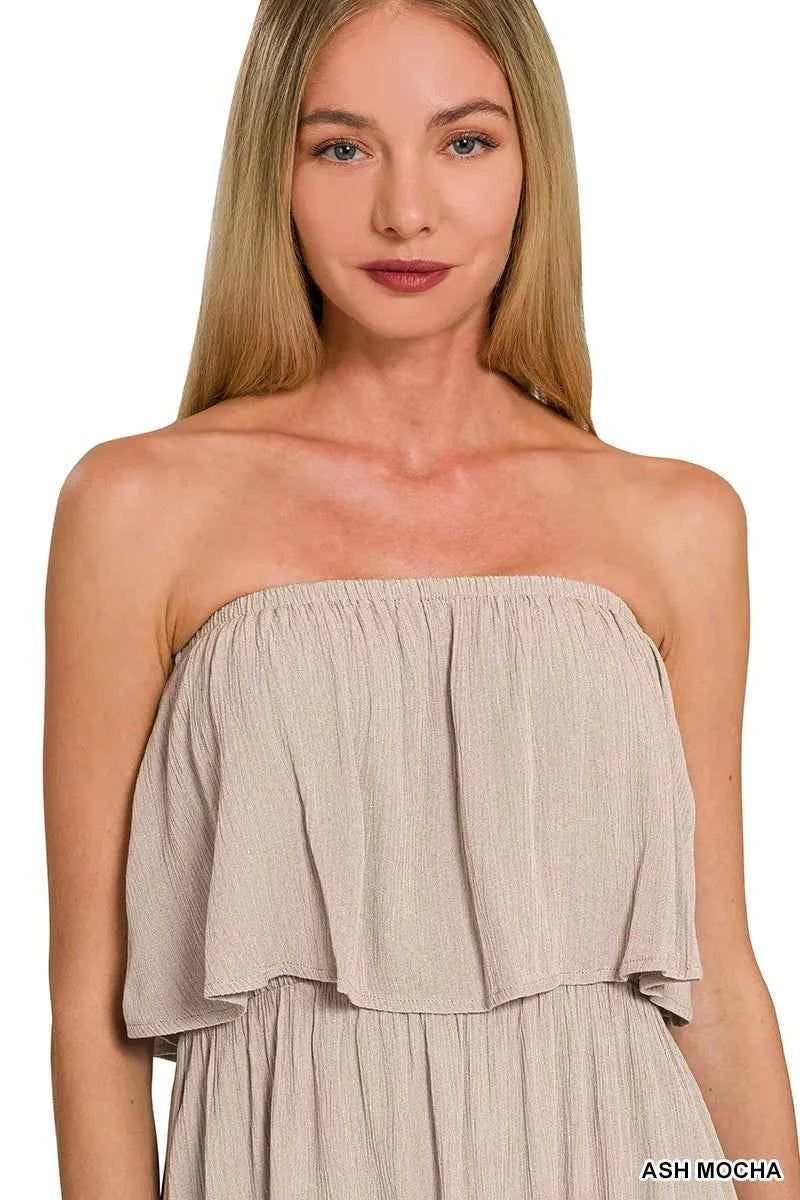 Zenana Woven Crinkle Strapless Maxi Dress 942454612de7482fa1a7e54e1f2b04dd-Max-Origin