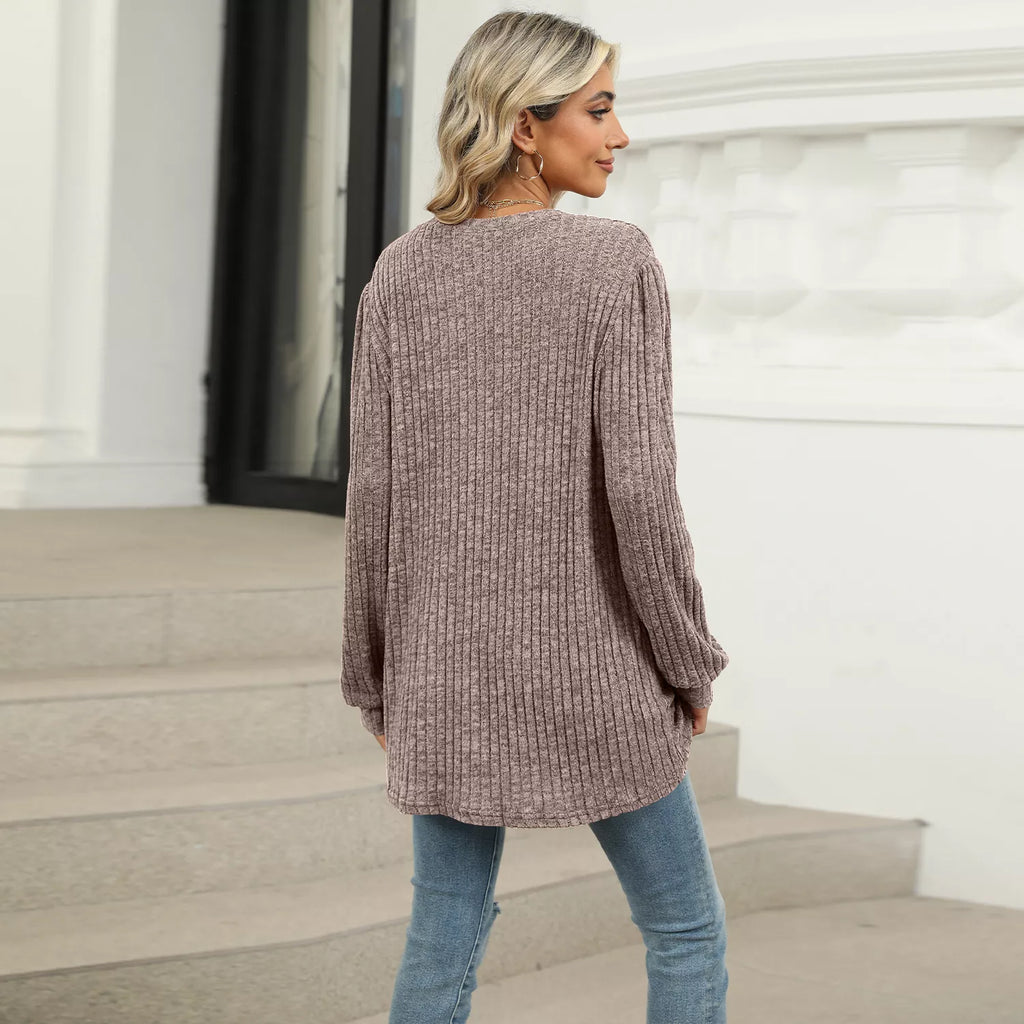 Ribbed Knit Long Sleeve T-Shirt 9438f7dc-5ff9-4b34-a4c9-0732e4730912-Max-Origin