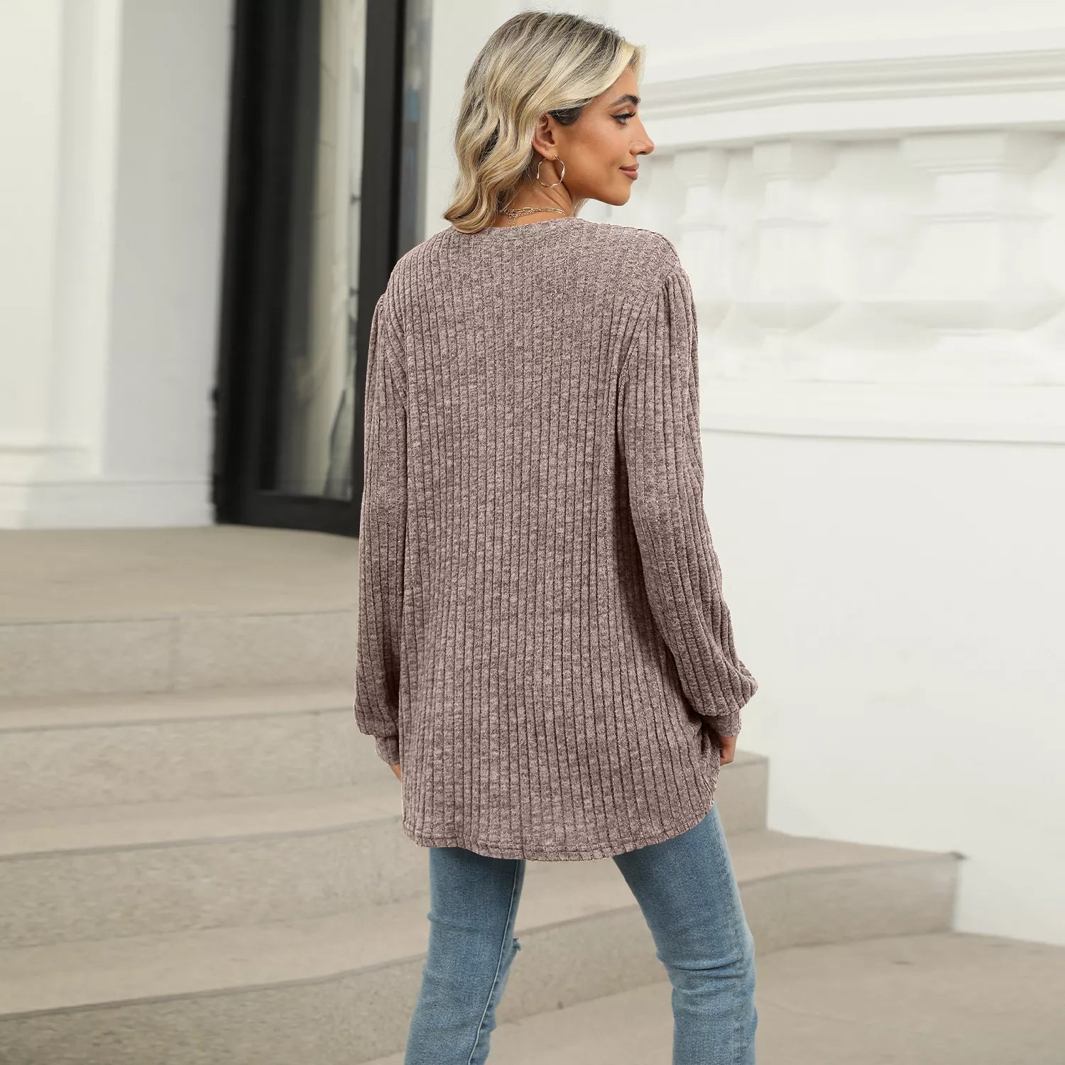 Ribbed Knit Long Sleeve T-Shirt 9438f7dc-5ff9-4b34-a4c9-0732e4730912-Max-Origin