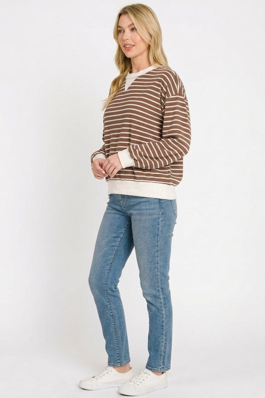 Striped Rib Banded Sweatshirt 94478a97-e156-4ea4-8c59-26c25e75b798-Max
