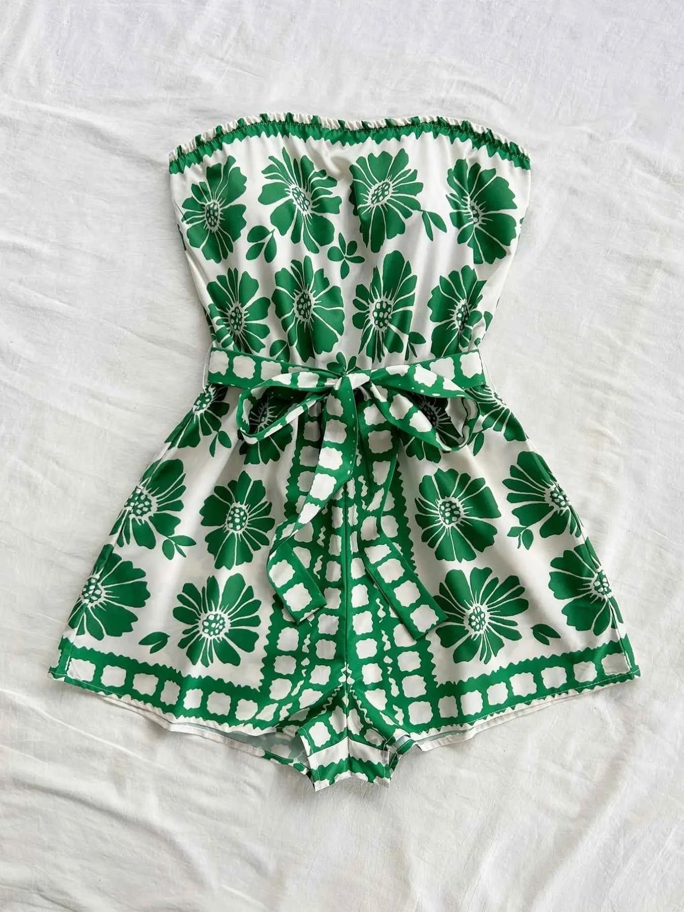 Printed Tube Tie Waist Romper 945cd66d-fdb0-42be-84c1-3aaba2511a18-Max-Origin