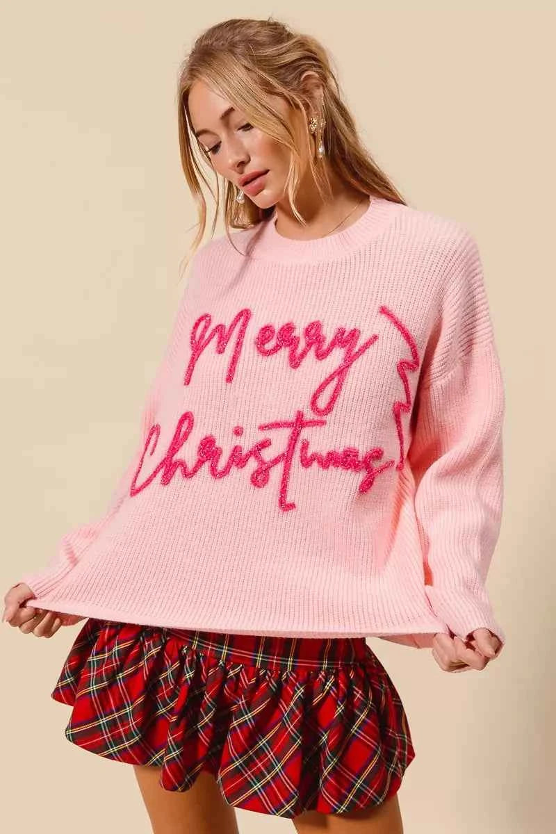 SO ME Merry Christmas Tinsel Lettering Sweater 9460ecdffbb548b3b4cf95eaa6fd104c-Max-Origin