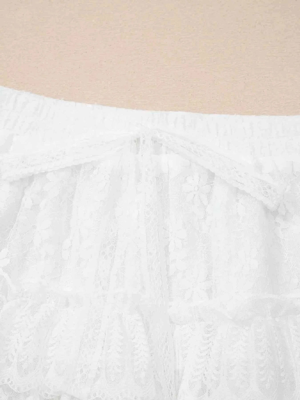 Lace Ruffle Tiered Drawstring Elastic Waist Shorts 9465fcd3b203439aa1a93dc30240b600-Max-Origin