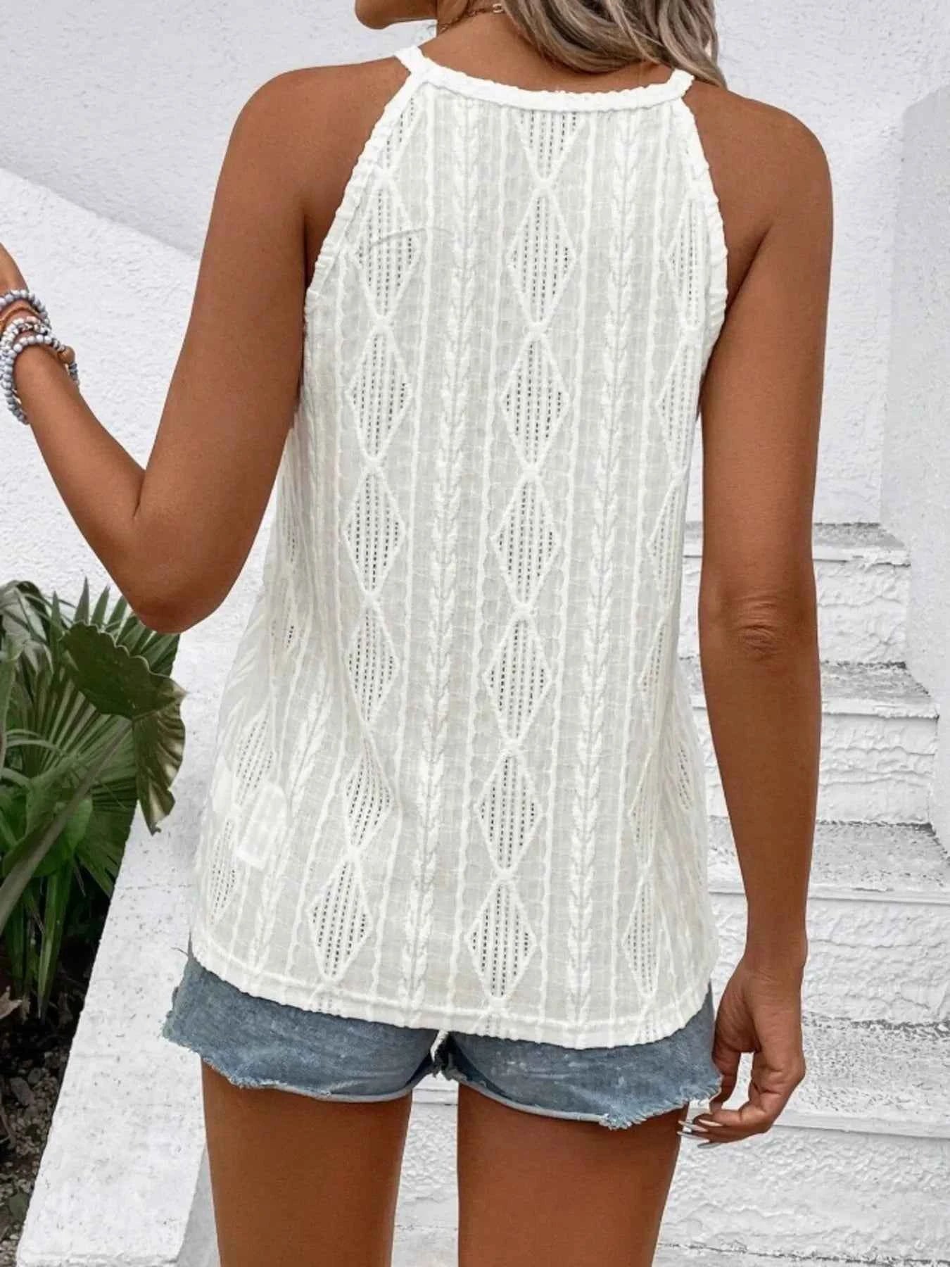 Textured Round Neck Tank 94674d2993e84c4da06cf5fd256db0c6-Max-Origin