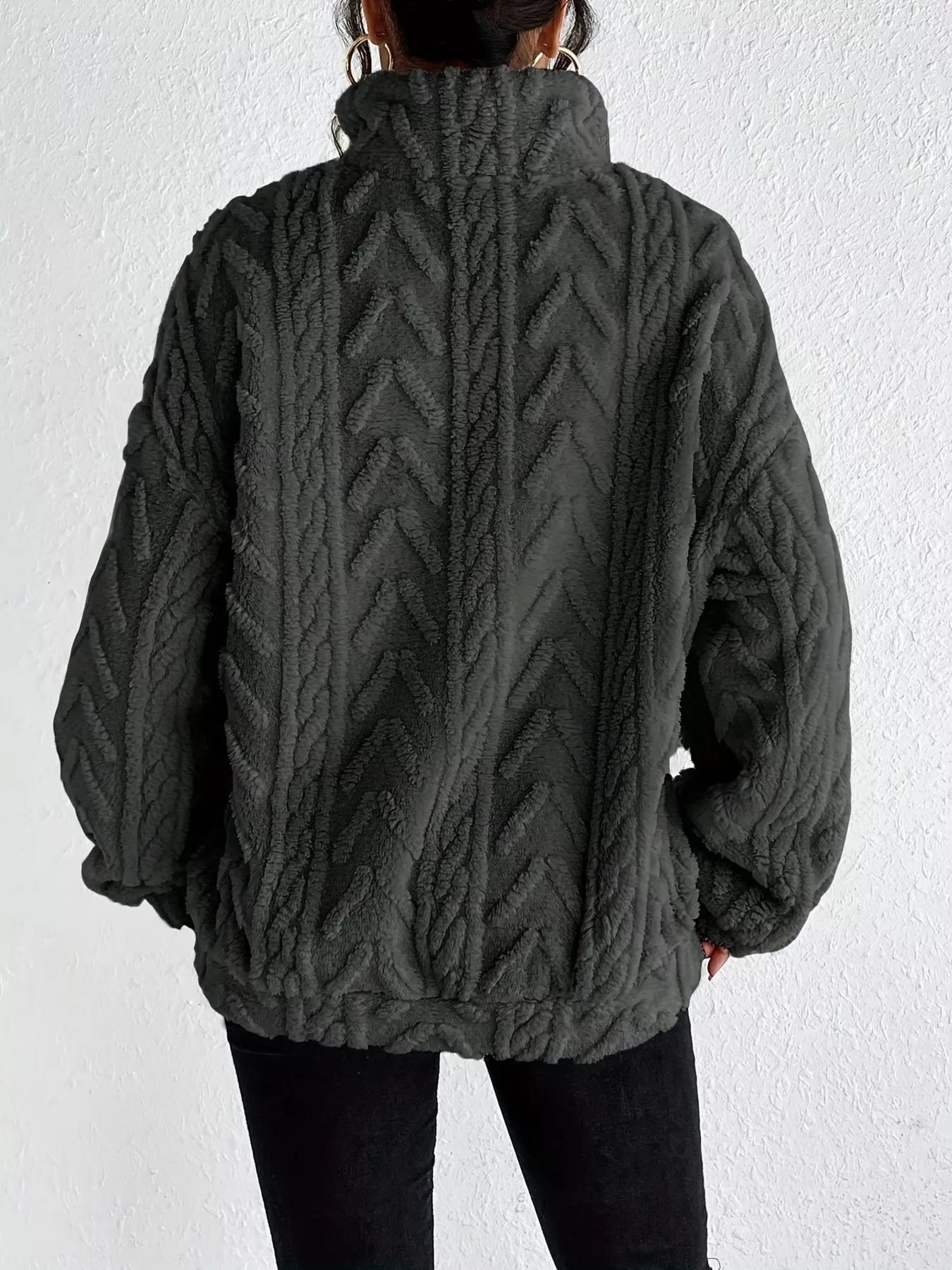 Quarter Zip Dropped Shoulder Sherpa Sweatshirt 94800d50d79e4ed4a80f3b8fad617a7b-Max-Origin