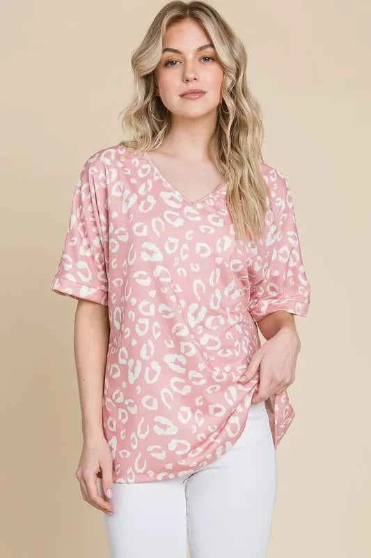BOMBOM Loose Fit Animal Print Soft Knit Top BLUSH 949413bb3e264862a3126dd607d2fc21-Max-Origin