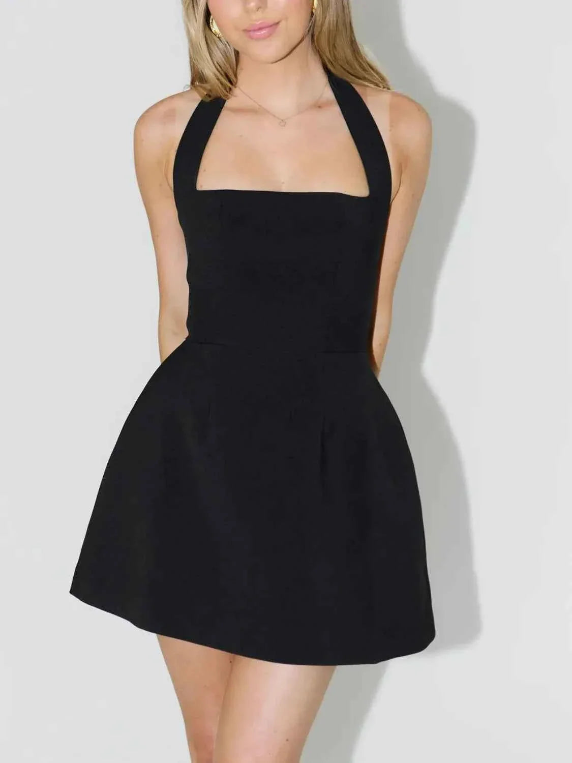 Halter Neck Mini Dress Black 94b8aee5-5c95-40be-9764-e0767a96f58b-Max-Origin