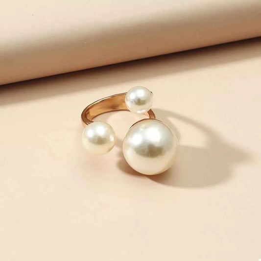 18K Gold-Plated Pearl Open Ring Gold One Size 94ba3f31-f5d3-4e2e-8980-9f27848b9335-Max-Origin