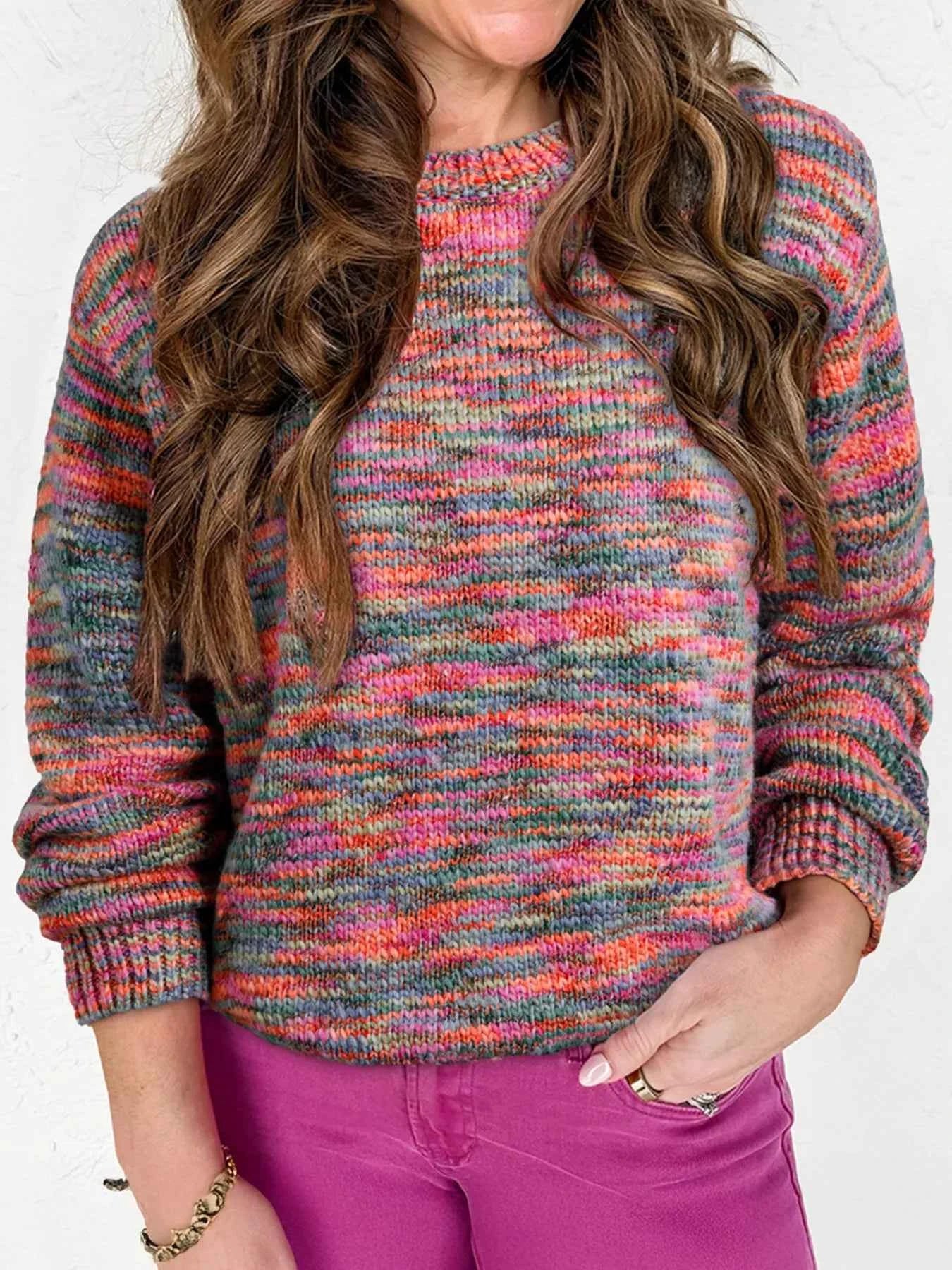Space Dye Yarn Crew Neck Sweater Strawberry 94cc42f2857c4a5884c2ace51933fc60-Max-Origin