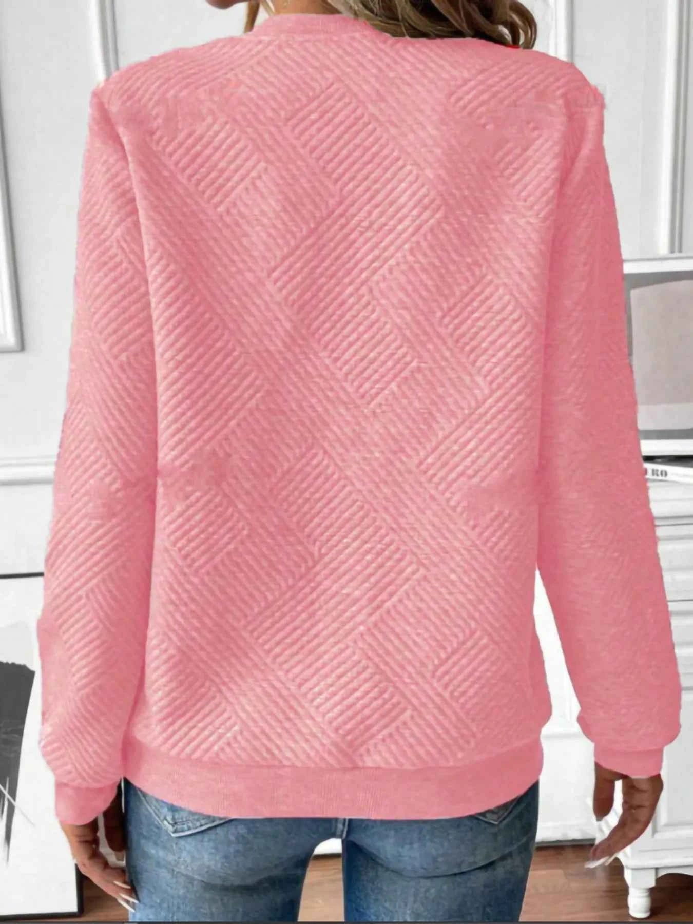 Quarter Zip Textured Long Sleeve Sweatshirt 94cd351882d34a60b1f6bfb52ede4168-Max-Origin