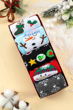 White Christmas Cartoon Pattern Socks Set 94dc28bd062042f5
