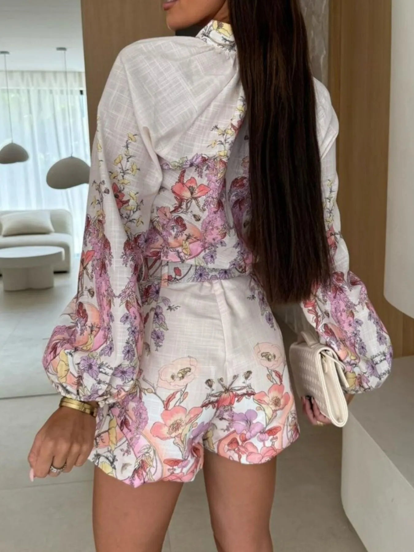 Printed Long Sleeve Shirt and Shorts Set 94e3ef9a-96be-4df1-9fa4-d44cb8f83459-Max-Origin