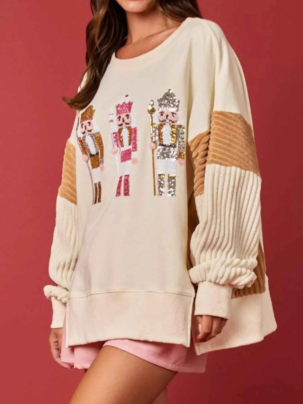 Nutcracker Long Sleeve Sweatshirt with Side Slit 94f43f97-21f4-4402-87a2-8136700a29b0-Max-Origin