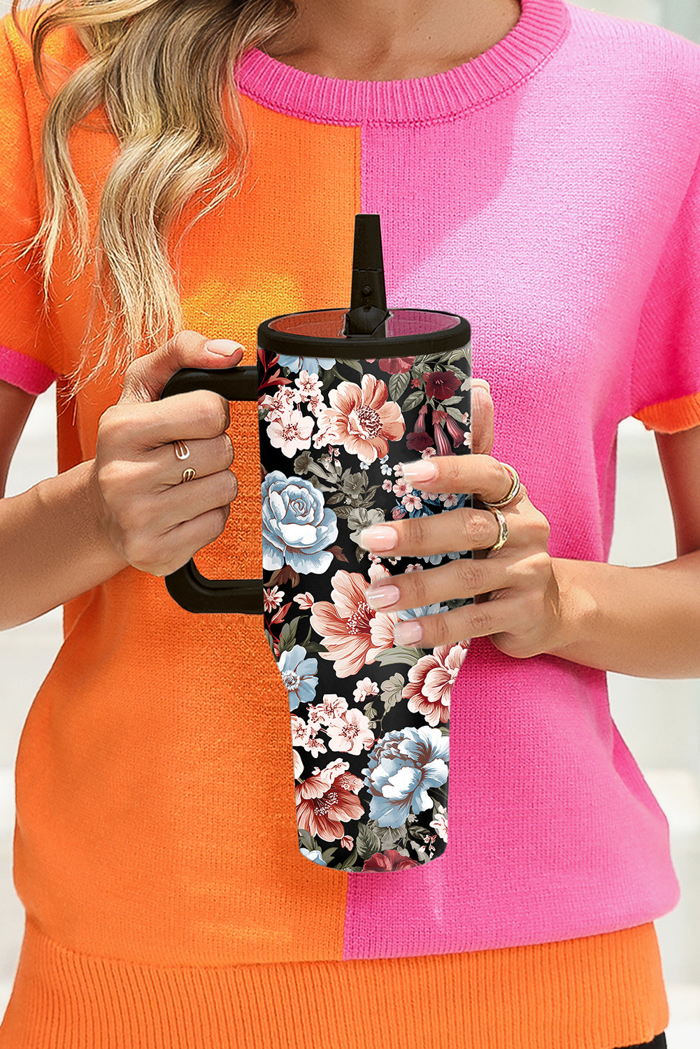 Black Boho Floral Tumbler Cup 94f4b08b1cedb562