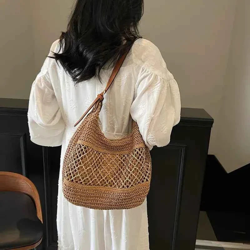 Woven Straw Crescent Shoulder Bag 951e256f2de046a6ad10045393c85861-Max-Origin