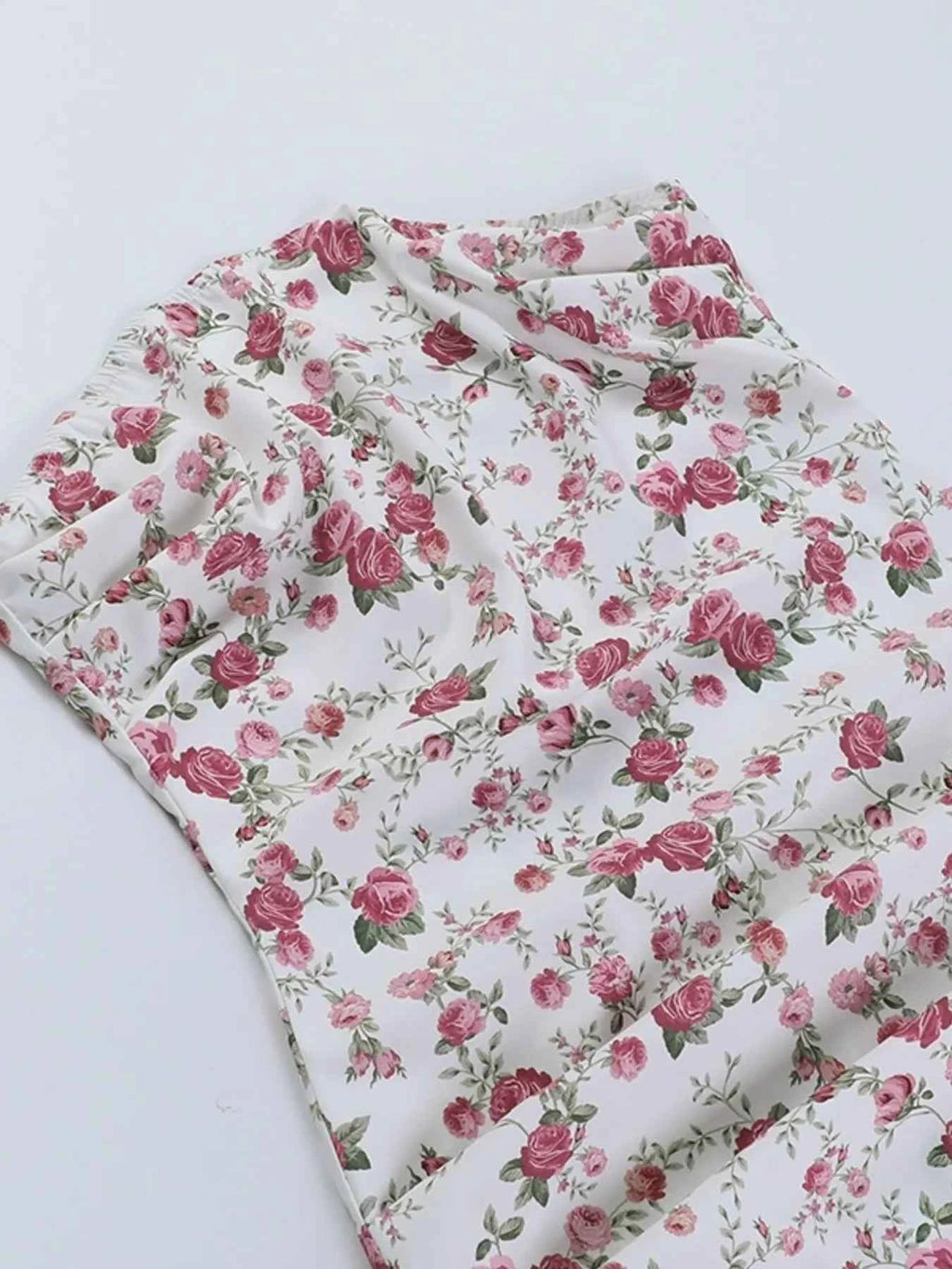 Floral Print Strapless Mini Dress 95280782a86f4257859207395e9de8f7-Max-Origin