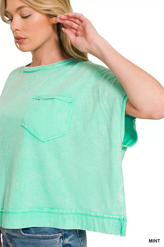 Acid Washed Round Neck Short Sleeve Oversized T-Shirt 9529a1bb-4801-418e-b485-ce5bb24b5553-Max-Origin