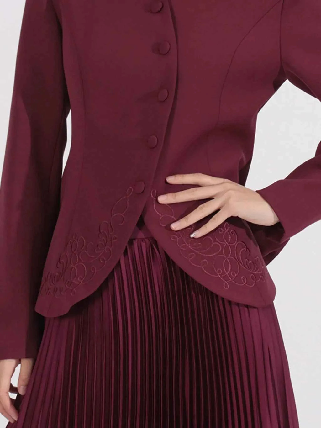 Button Up Long Sleeve Top and Pleated Skirt Set 955761f1-3b7b-489f-b9ef-bc2d84b4099f-Max-Origin