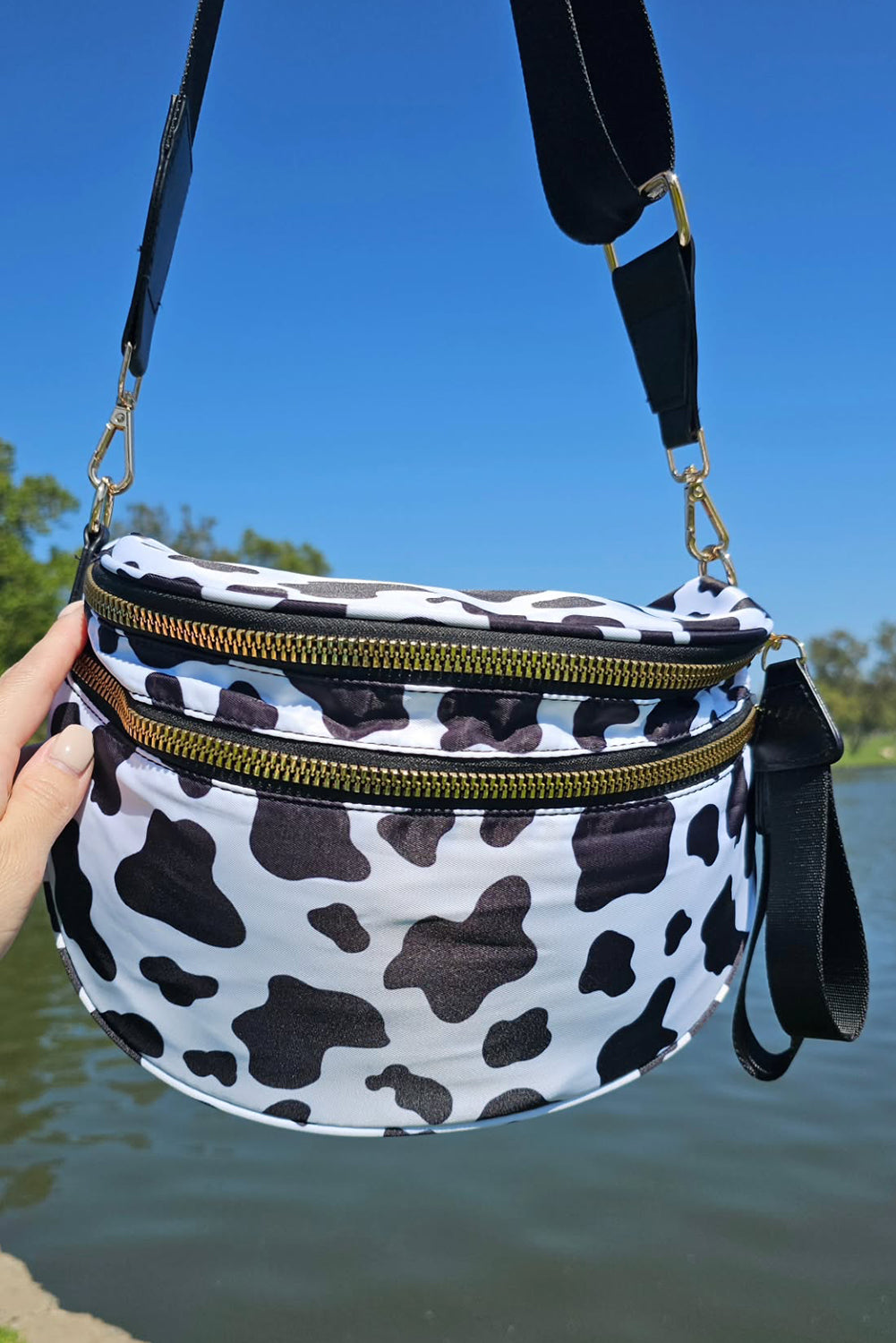 Pink Checkered Print Wide Strap Large Crossbody Bag 95642294b36f781c