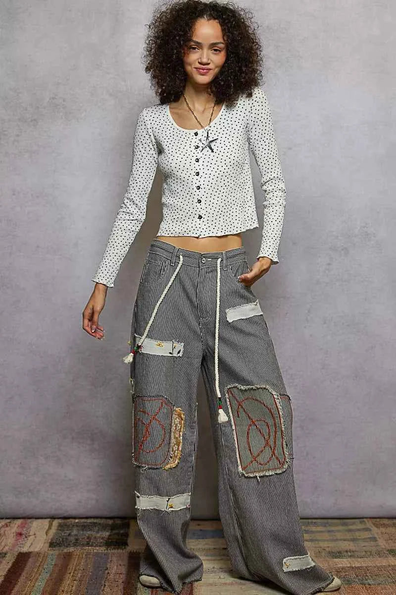 POL Button Down Polka Dot Ribbed Cardigan 957e2794-b56a-4709-b292-a8b3792fe52a-Max-Origin
