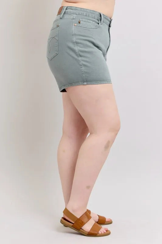 Judy Blue Full Size Hw Garment Dyed & Back Pkt Embroidery Shorts Plus Size 958951a8-ca53-41b7-bced-1ab066930b9e-Max-Origin