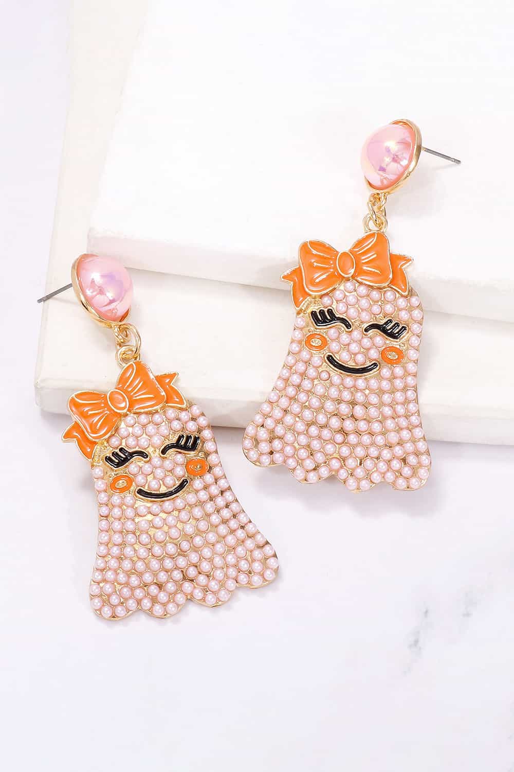 Smiling Ghost Shape Synthetic Pearl Earrings 9592740cb9984a1ba33a9bc1674c20ae-Max