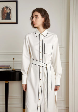 Belted Shirt Midi Dress white 95EF7F276610110A6EF1F0CA4E59A4EE