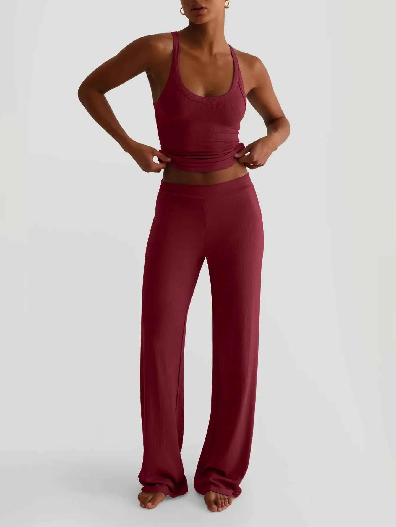 Scoop Neck Tank and Pants Set Burgundy 95a5ee91-3d4f-482c-be12-33af0b30a1da-Max-Origin