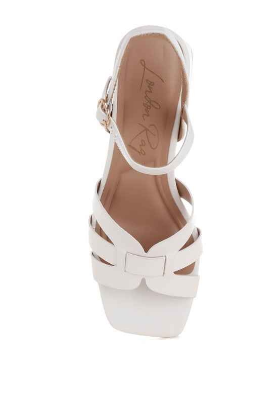 Eliska Strappy Square Toe Block Heels 95b5da58-125e-4207-97fc-e9bc507ab733