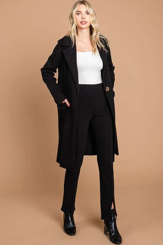 Culture Code Double Breast Lapel Collar Coat 95bf922b-d4a6-41a9-83fb-b1f41ca1e64e-Max
