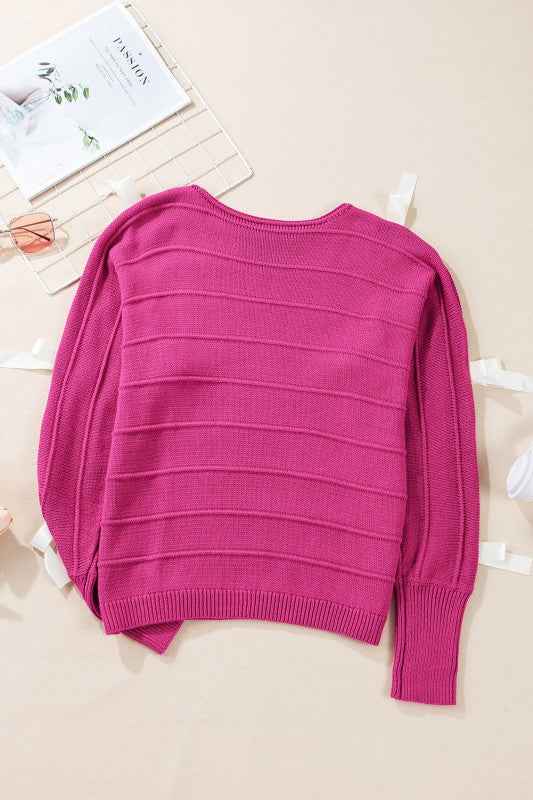 Bow Cut-Out Round Neck Sweater 95d6ab96-378e-4e00-b877-ae2ee882b959