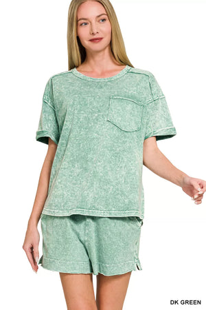 Halo Snow Washed Exposed Seam Top & Shorts Set DK GREEN 95dff52f-da8c-4887-89fd-006bf9ca2e00-Max-Origin