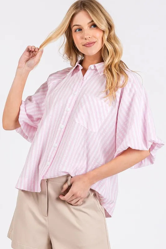 Mittoshop Button Down Striped Puff Sleeve Shirt 95eca23d-8e70-4acc-876e-e977c73c42f5-Max