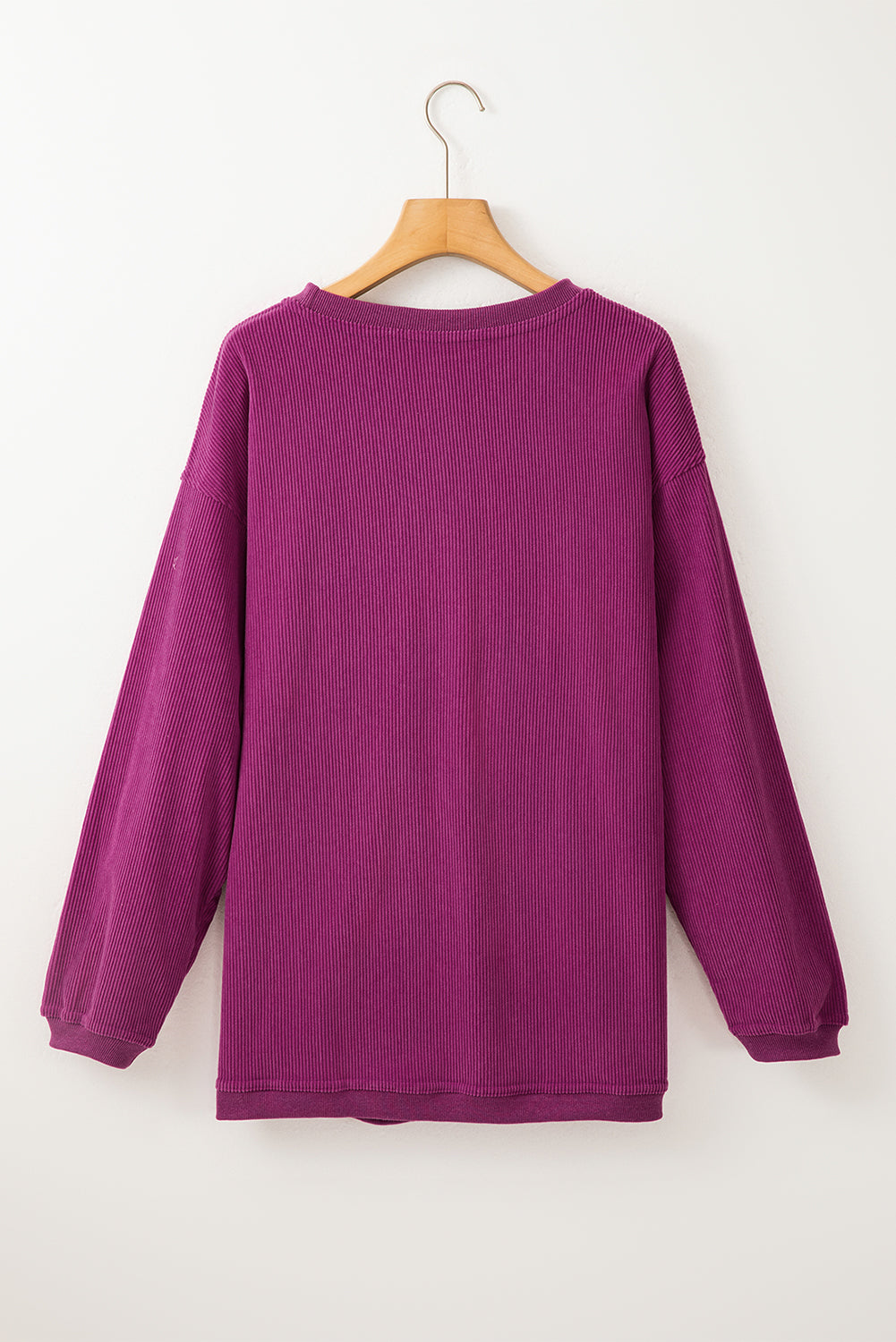 White Drop Shoulder Rib Knit Oversized Sweatshirt 95f8661dd4518cc7