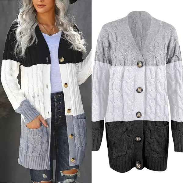 Cable knit button cardigan with pocket 9606ceea-a7d6-499e-8b88-37e5d4cba40a