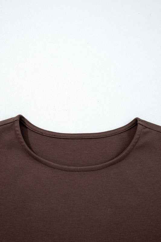 Patchwork Knit Short Sleeve Pleated Maxi Dress 9619959e-e687-4442-9bb7-5e40e2d5437f