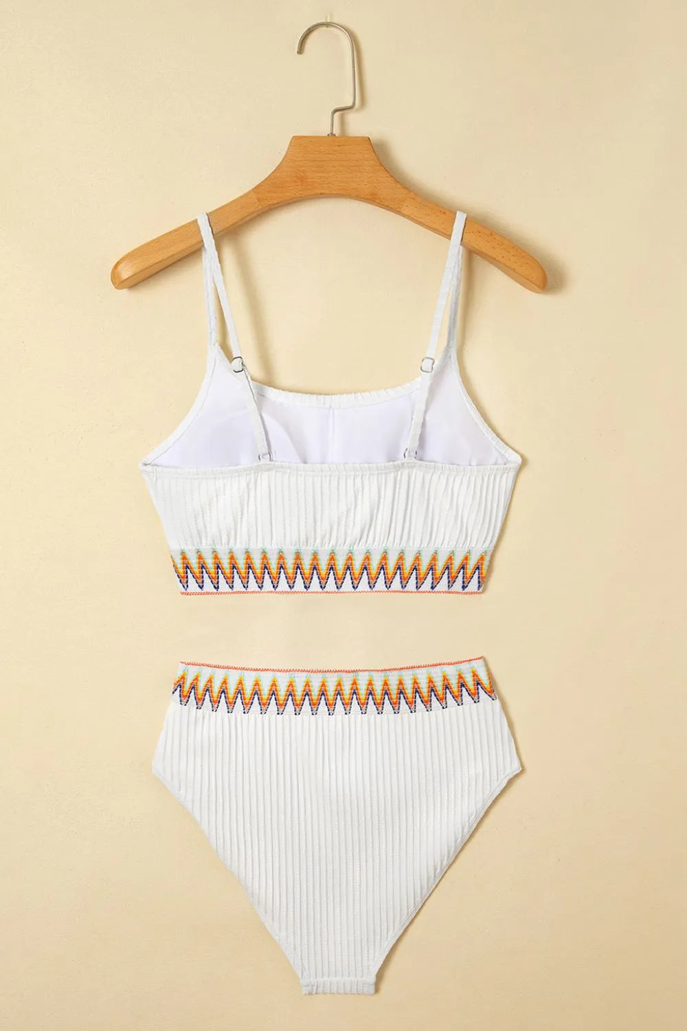 Textured Contrast Banding Bikini High Waist 2pcs Swimsuit 9623c92f-99db-42fb-b375-54b7f4843ae5-Max-Origin