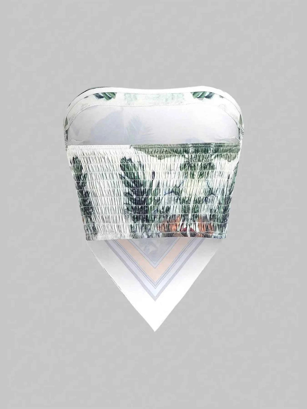 Tropical Leaf Print Smocked Tube Top 964319ce775348f882bb1c89116b3e63-Max-Origin