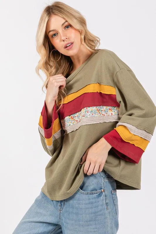 SAGE + FIG French Terry Color Block T-Shirt 9649be9d-0825-49d0-8957-c72df253df43-Max