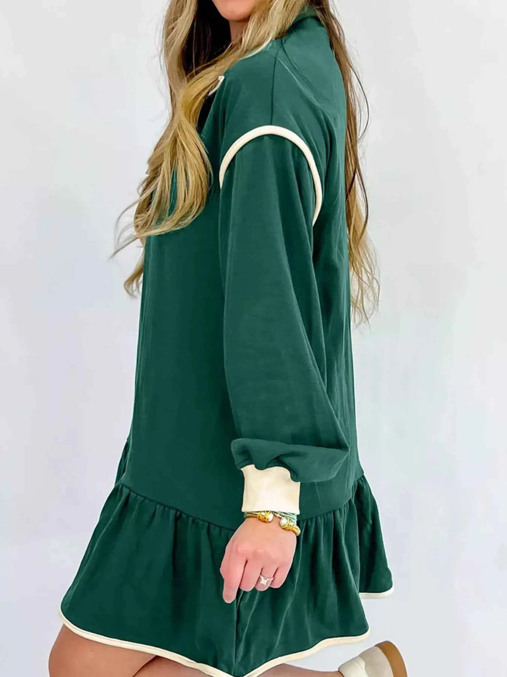 Ruffled Hem Dropped Shoulder Mini Dress 966551f8-ada1-4b93-ba40-9e43e83b9d02-Max-Origin