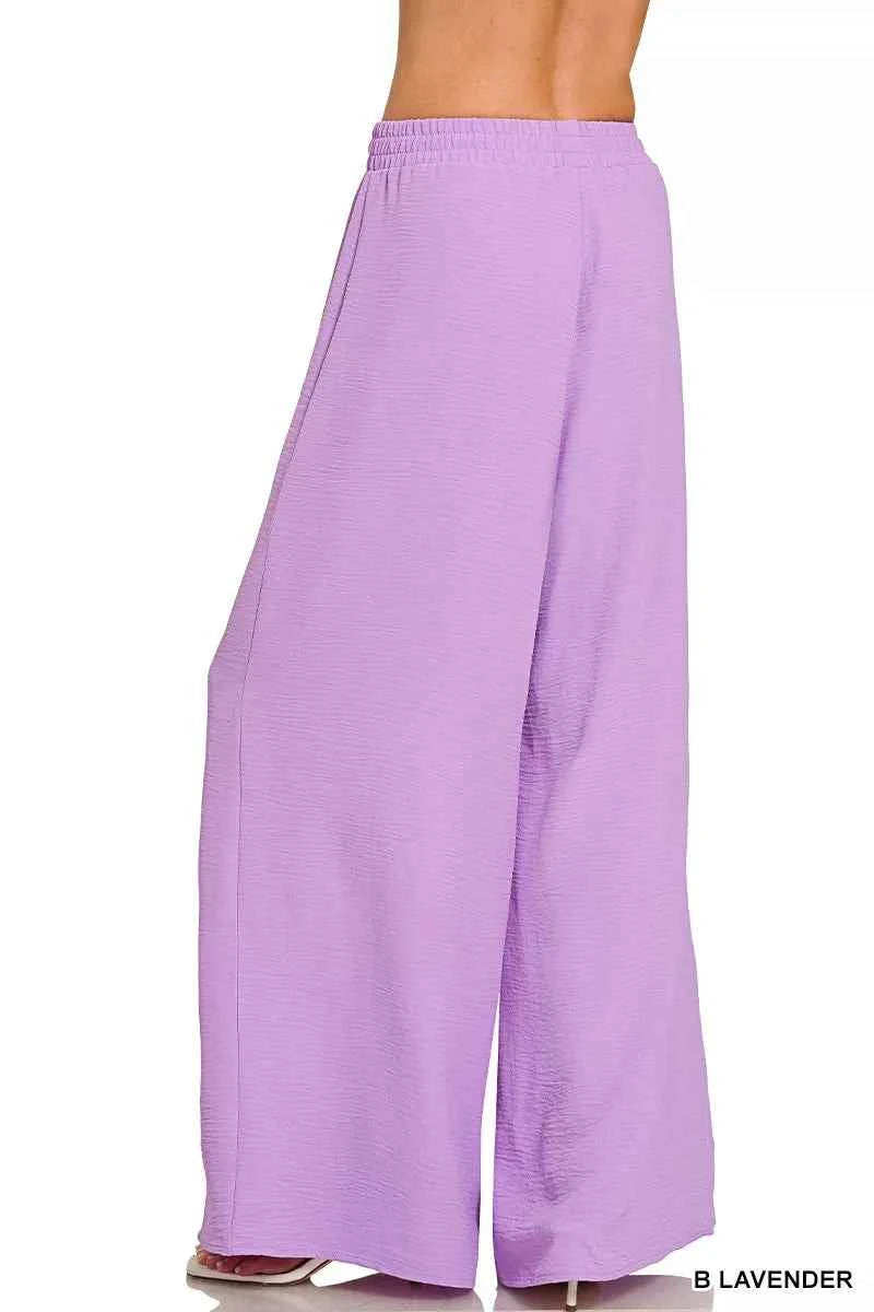 Zenana Woven Airflow Twisted Top & Wide Leg Pants Set 9670d44610f74d3ea65ef053a92f9499-Max-Origin